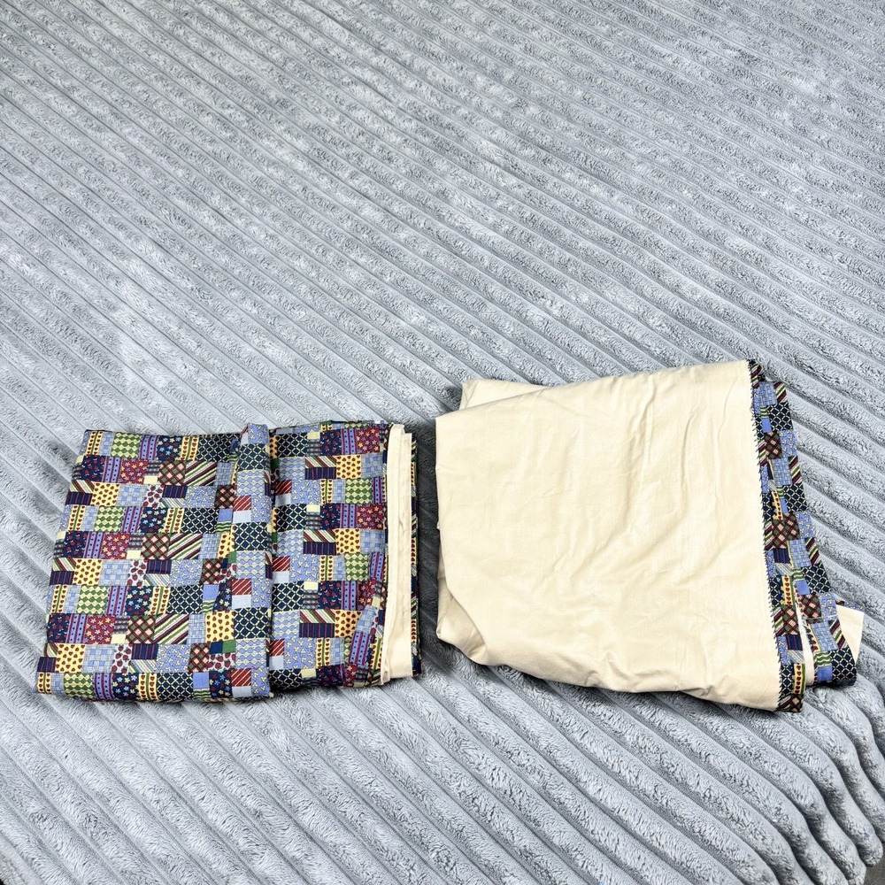 Curtains 78" x 40" Home Made multiple mini fabrics (single‎ piece) lot of 2